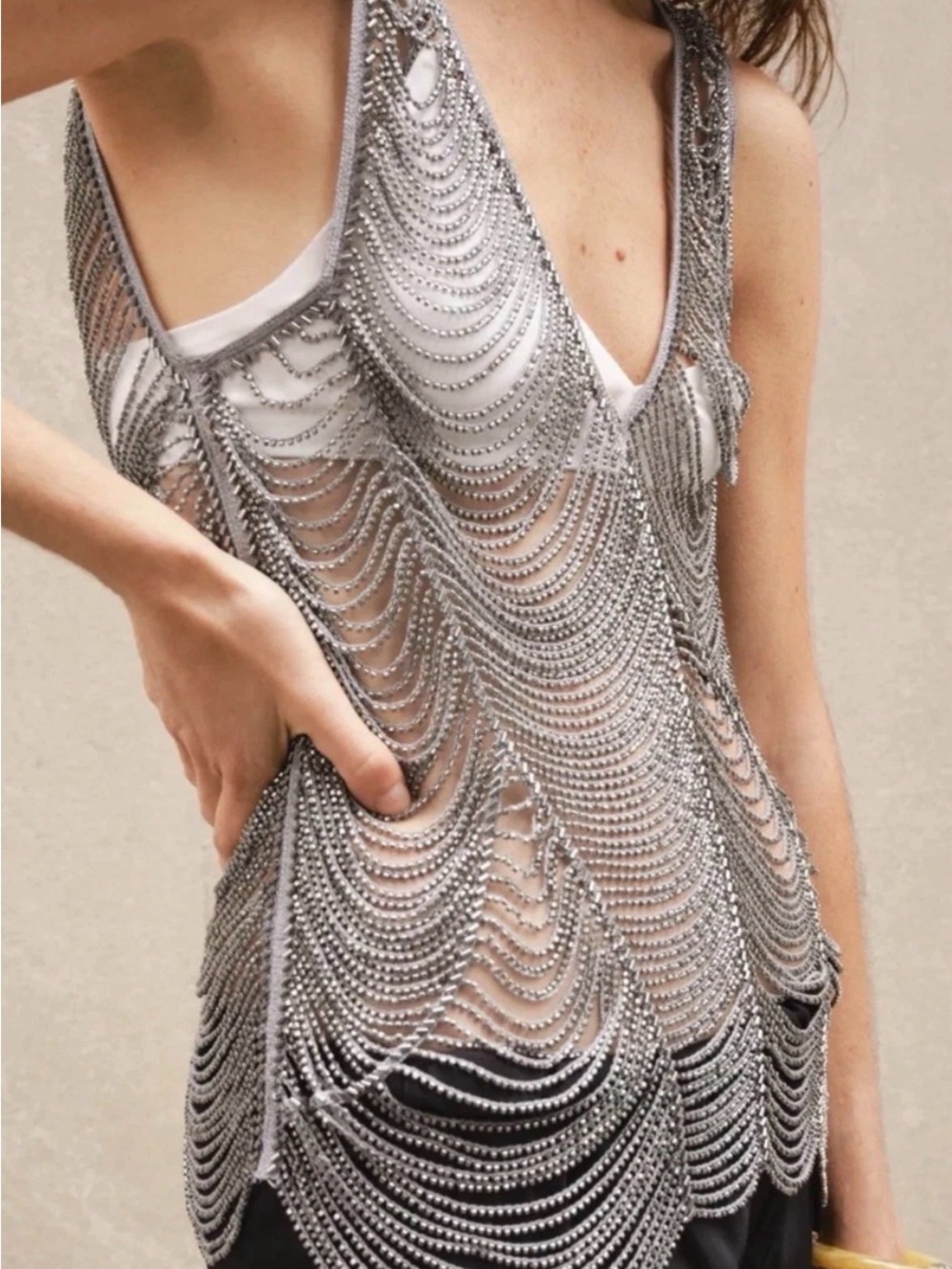Zara Beaded top NWT